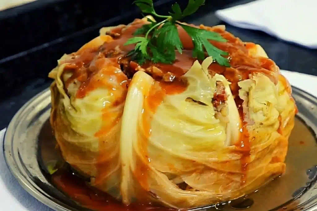Repolho recheado com carne moída um prato simples e delicioso para inovar seu almoço Repolho recheado com carne moída um prato simples e delicioso para inovar seu almoço