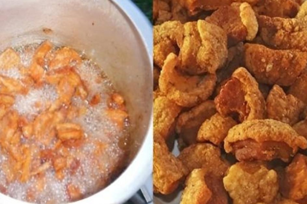 Torresmo frito na panela de pressão sem sujeira e fica igual quando faz da forma tradicional Torresmo frito na panela de pressão sem sujeira e fica igual quando faz da forma tradicional