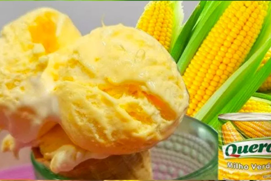 Sorvete de milho verde de latinha super cremoso